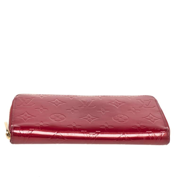 Pre Owned Louis Vuitton Pomme D’amour Monogram Vernis Zippy Wallet