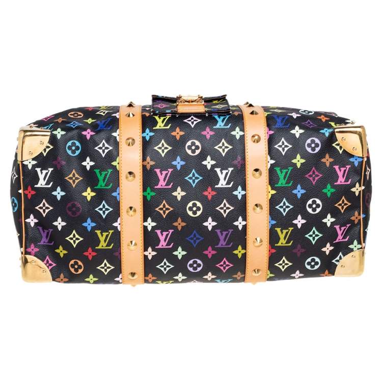 Pre Owned Louis Vuitton Black/Multicolor Monogram Canvas Keepall 45 Bag