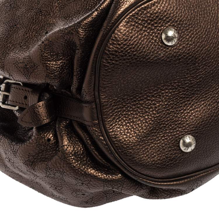 Pre Owned Louis Vuitton Metallic Mordore Monogram Mahina Leather Surya XL Bag