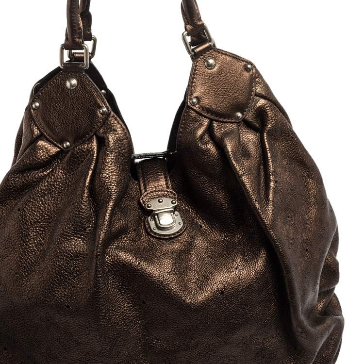 Pre Owned Louis Vuitton Metallic Mordore Monogram Mahina Leather Surya XL Bag