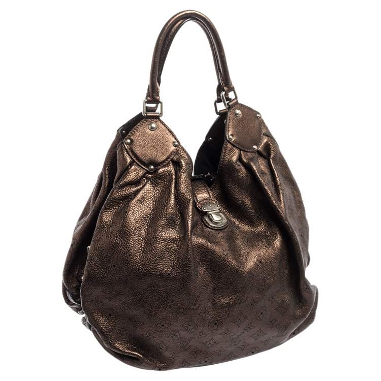 Pre Owned Louis Vuitton Metallic Mordore Monogram Mahina Leather Surya XL Bag