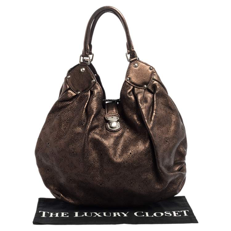 Pre Owned Louis Vuitton Metallic Mordore Monogram Mahina Leather Surya XL Bag
