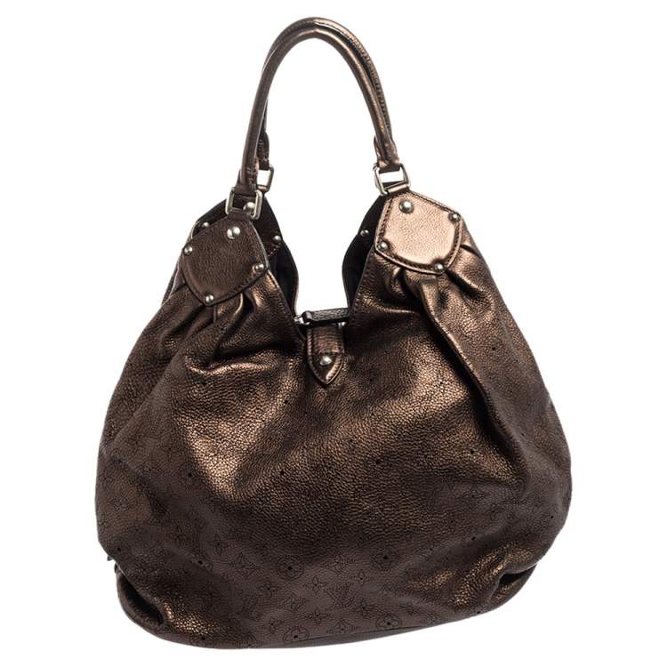 Pre Owned Louis Vuitton Metallic Mordore Monogram Mahina Leather Surya XL Bag
