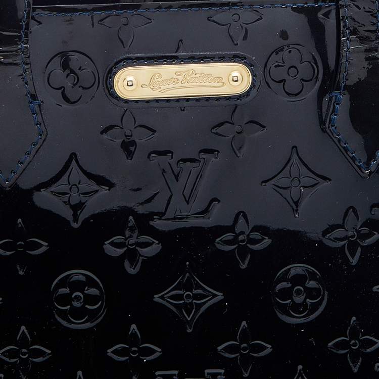 Pre Owned Louis Vuitton Vert Bronze Monogram Vernis Wilshire MM Bag