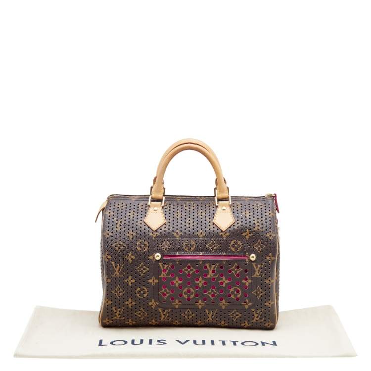 Pre Owned Louis Vuitton Fuchsia Monogram Perforated Canvas Limited Edition Speedy 30 Bag