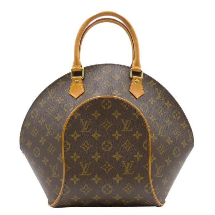 Pre Owned Louis Vuitton Brown Monogram Coated Canvas Ellipse MM Top Handle Bag