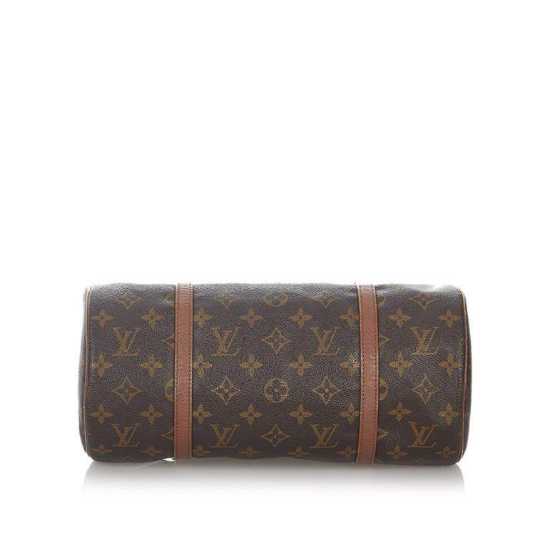 Pre Owned Louis Vuitton Brown Monogram Coated Canvas Papillon 30 Top Handle Bag