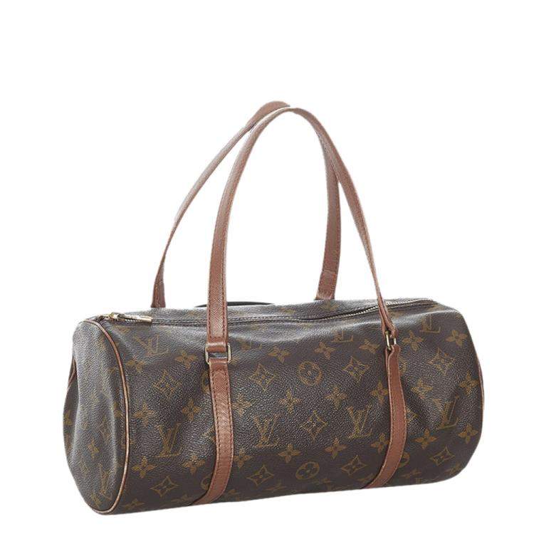 Pre Owned Louis Vuitton Brown Monogram Coated Canvas Papillon 30 Top Handle Bag