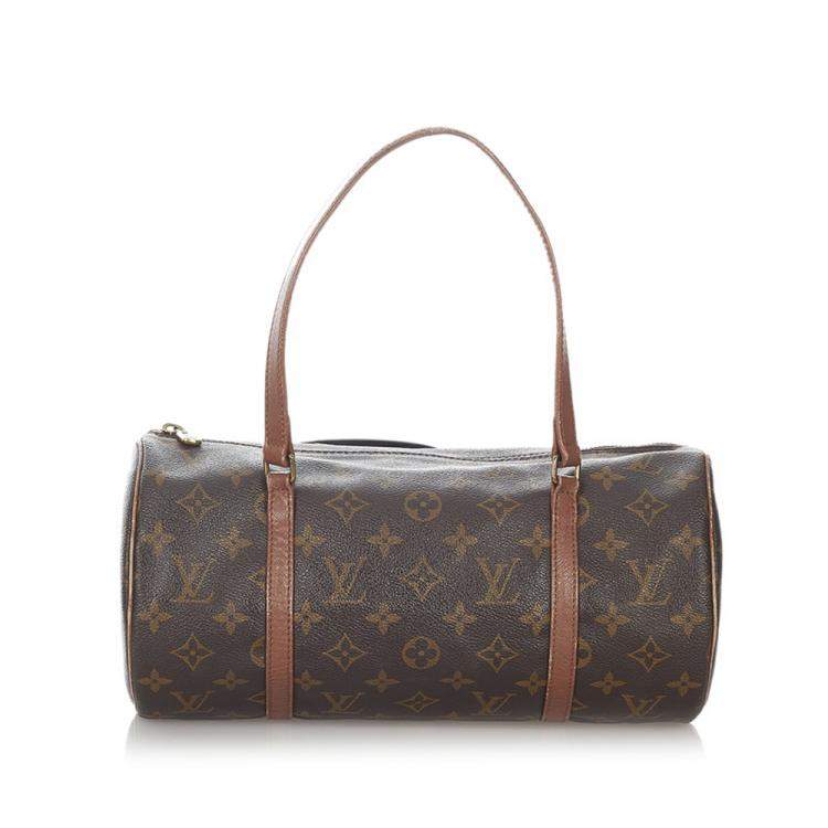 Pre Owned Louis Vuitton Brown Monogram Coated Canvas Papillon 30 Top Handle Bag