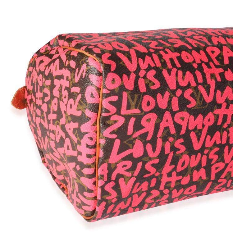 Pre Owned Louis Vuitton x Stephen Sprouse Pink Graffiti Monogram Canvas Speedy 30 Bag