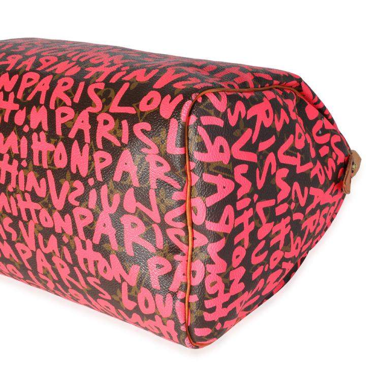Pre Owned Louis Vuitton x Stephen Sprouse Pink Graffiti Monogram Canvas Speedy 30 Bag