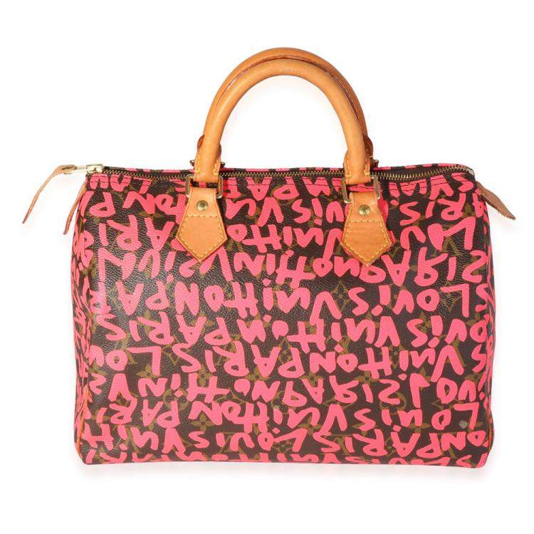 Pre Owned Louis Vuitton x Stephen Sprouse Pink Graffiti Monogram Canvas Speedy 30 Bag