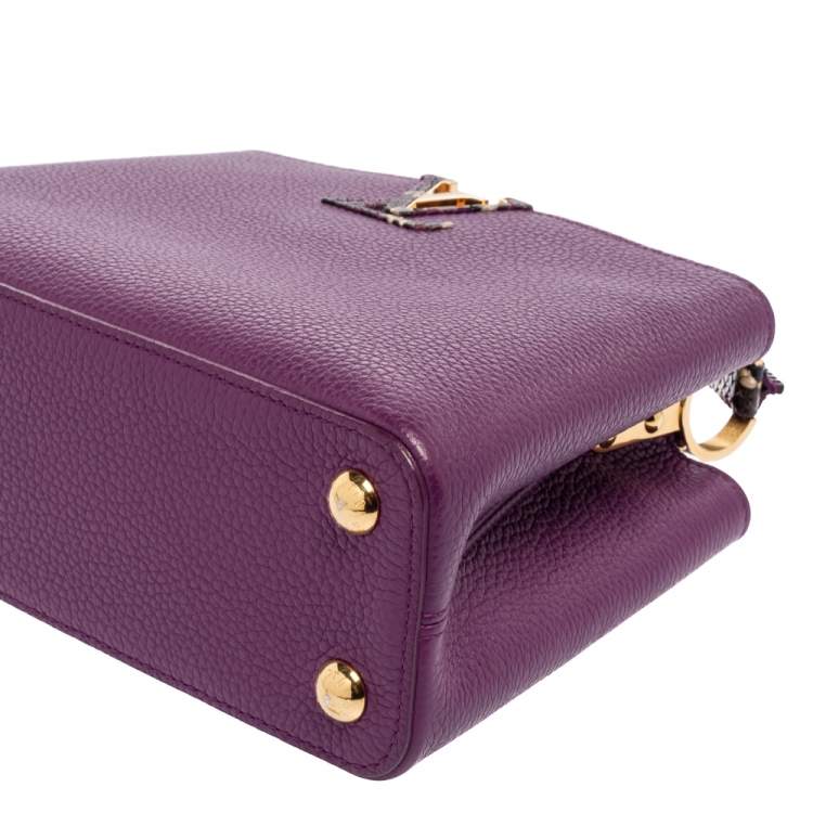 Pre Owned Louis Vuitton Purple Taurillon Leather and Python Capucines BB Bag