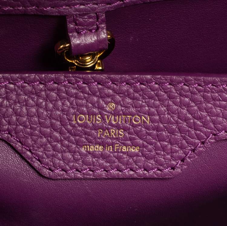 Pre Owned Louis Vuitton Purple Taurillon Leather and Python Capucines BB Bag