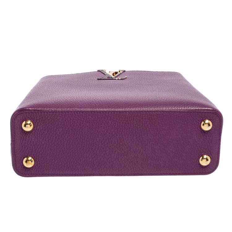 Pre Owned Louis Vuitton Purple Taurillon Leather and Python Capucines BB Bag