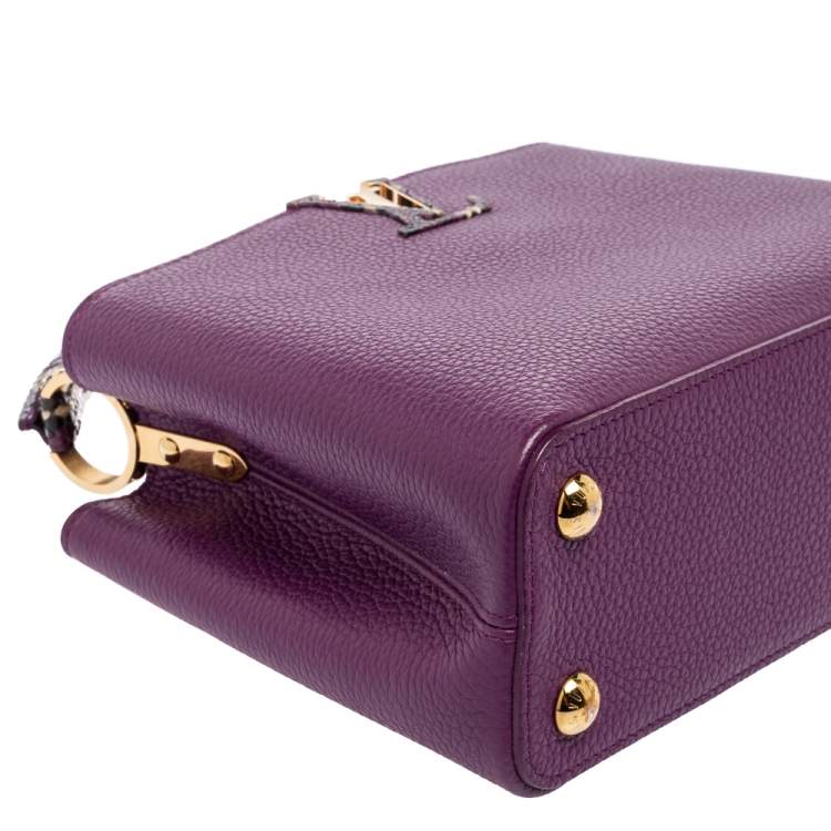 Pre Owned Louis Vuitton Purple Taurillon Leather and Python Capucines BB Bag
