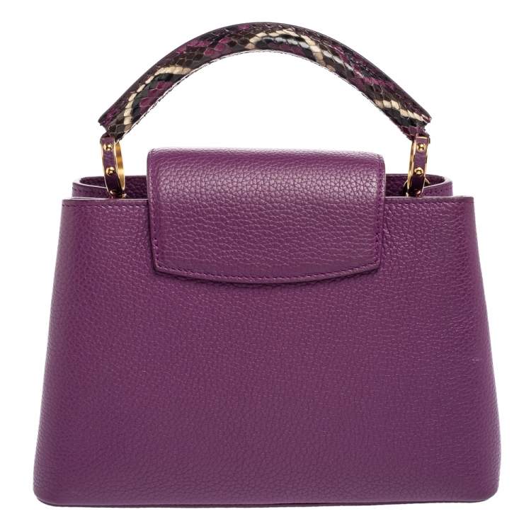 Pre Owned Louis Vuitton Purple Taurillon Leather and Python Capucines BB Bag