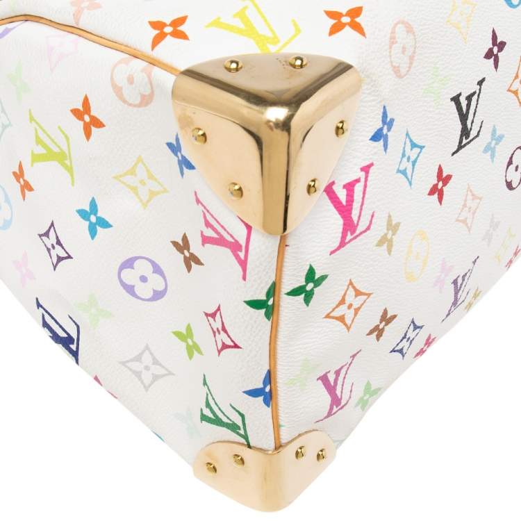Pre Owned Louis Vuitton White Monogram Multicolore Canvas Speedy 30 Bag