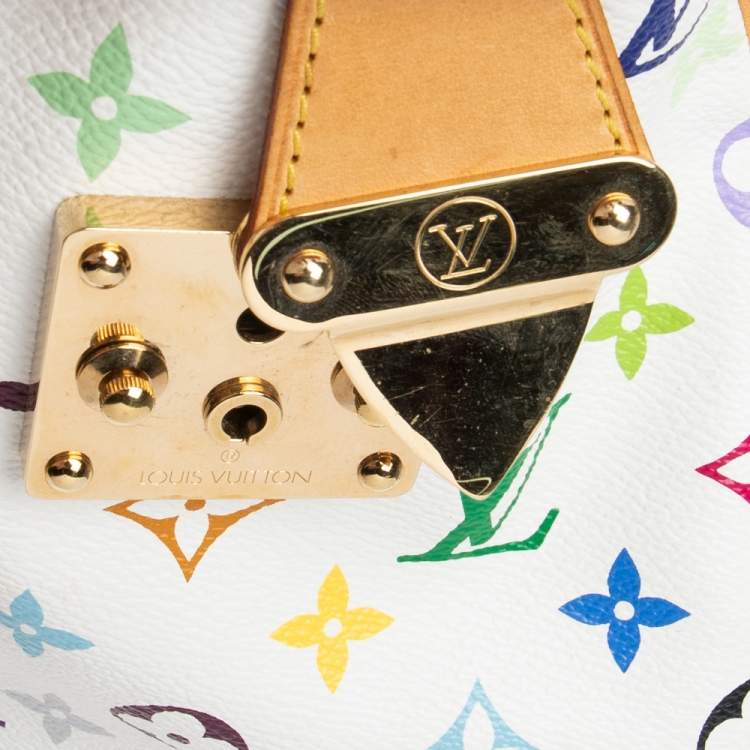 Pre Owned Louis Vuitton White Monogram Multicolore Canvas Speedy 30 Bag