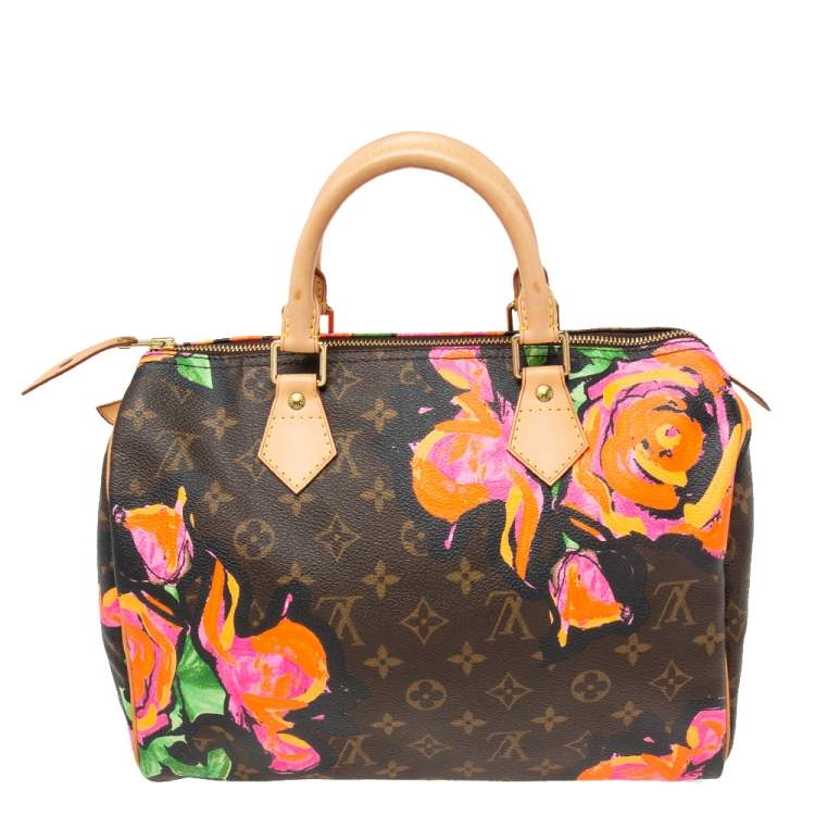 Pre Owned Louis Vuitton Multicolor Monogram Canvas Stephen Sprouse Roses Speedy 30 Bag