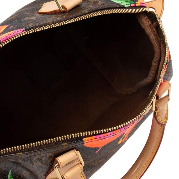 Pre Owned Louis Vuitton Multicolor Monogram Canvas Stephen Sprouse Roses Speedy 30 Bag