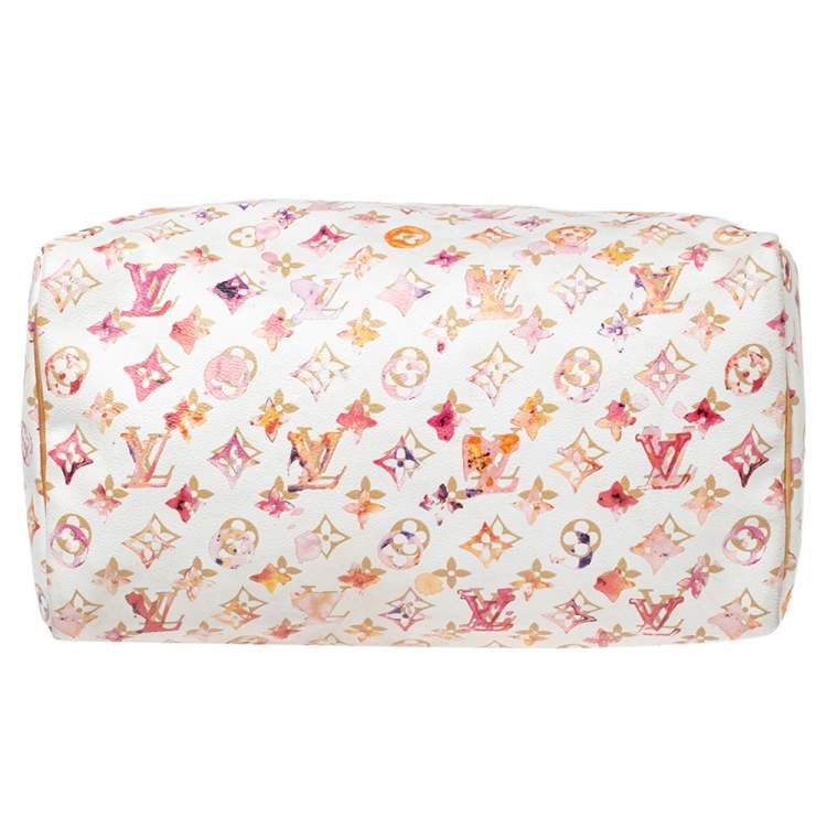 Pre Owned Louis Vuitton Richard Prince Monogram Watercolor Aquarelle Limited Edition Speedy 35 Bag