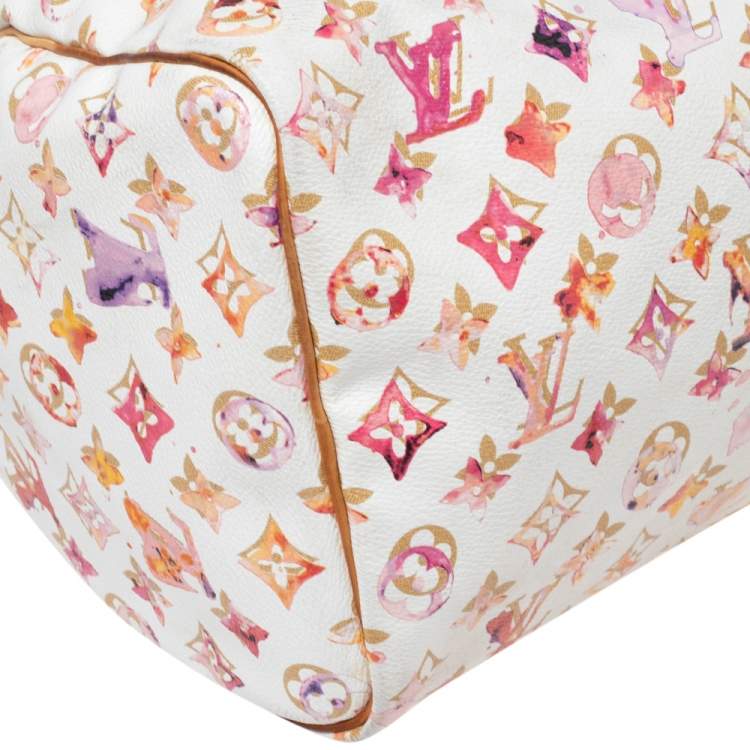 Pre Owned Louis Vuitton Richard Prince Monogram Watercolor Aquarelle Limited Edition Speedy 35 Bag