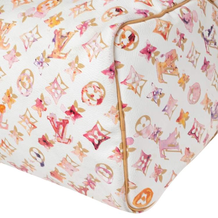 Pre Owned Louis Vuitton Richard Prince Monogram Watercolor Aquarelle Limited Edition Speedy 35 Bag