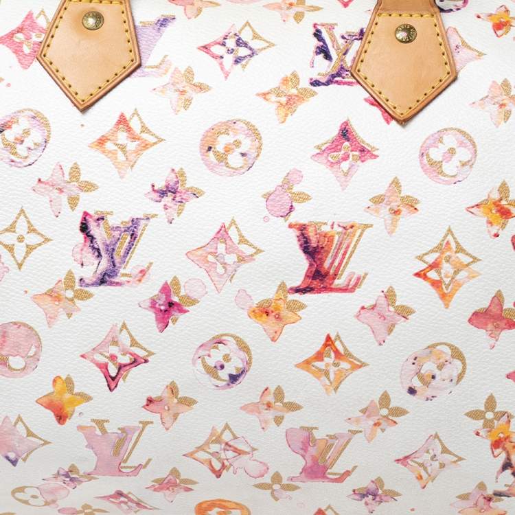 Pre Owned Louis Vuitton Richard Prince Monogram Watercolor Aquarelle Limited Edition Speedy 35 Bag