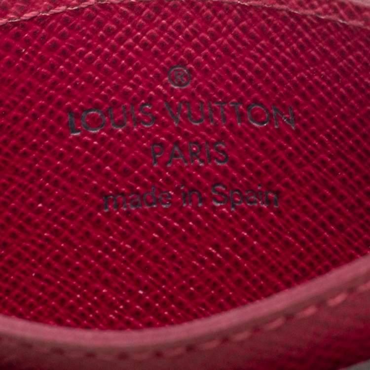 Pre Owned Louis Vuitton Fuchsia Monogram Canvas Card Holder