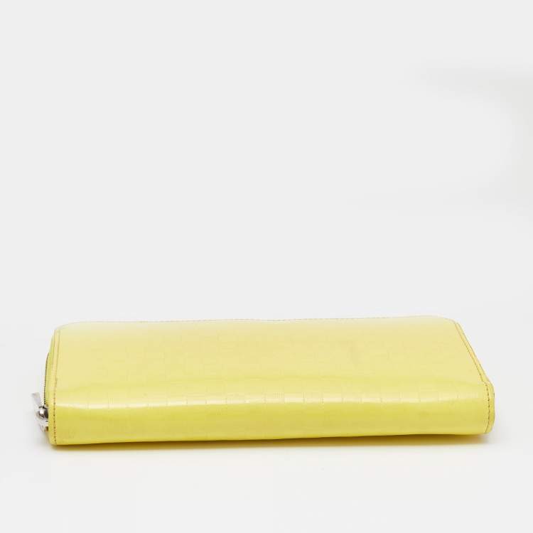 Pre Owned Louis Vuitton Yellow Damier Facette Zippy Wallet