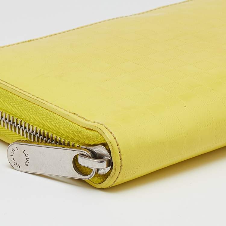 Pre Owned Louis Vuitton Yellow Damier Facette Zippy Wallet