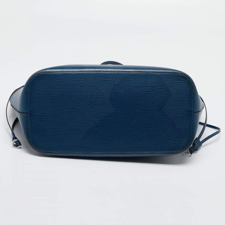 Pre Owned Louis Vuitton Blue Epi Leather Neverfull MM Bag