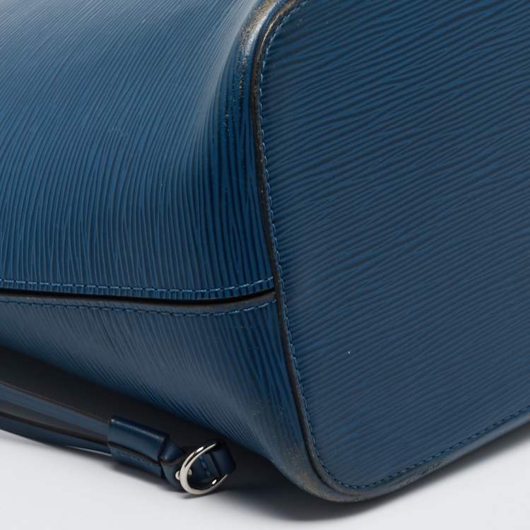 Pre Owned Louis Vuitton Blue Epi Leather Neverfull MM Bag
