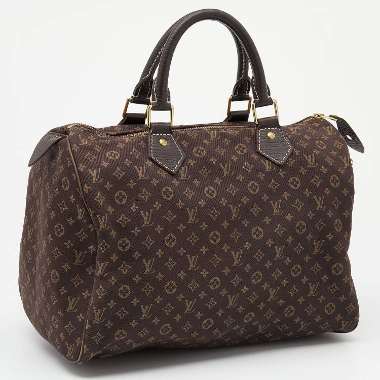 Pre Owned Louis Vuitton Monogram Mini Lin Canvas Speedy 30 Bag
