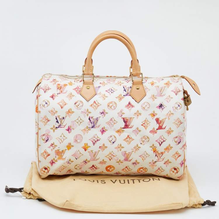 Pre Owned Louis Vuitton Monogram Watercolor Aquarelle Richard Prince Speedy 35 Bag