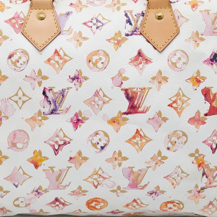 Pre Owned Louis Vuitton Monogram Watercolor Aquarelle Richard Prince Speedy 35 Bag