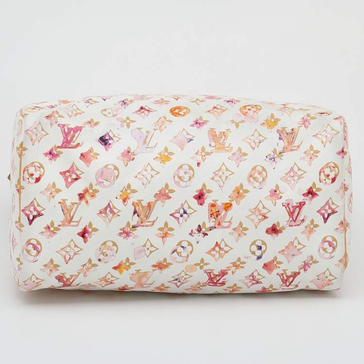 Pre Owned Louis Vuitton Monogram Watercolor Aquarelle Richard Prince Speedy 35 Bag