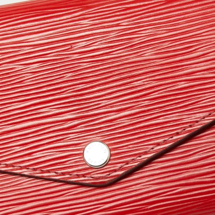 Pre Owned Louis Vuitton Coquelicot Epi Leather Sarah Wallet