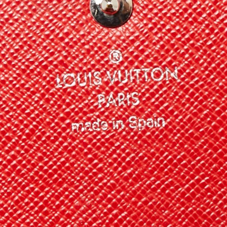 Pre Owned Louis Vuitton Coquelicot Epi Leather Sarah Wallet