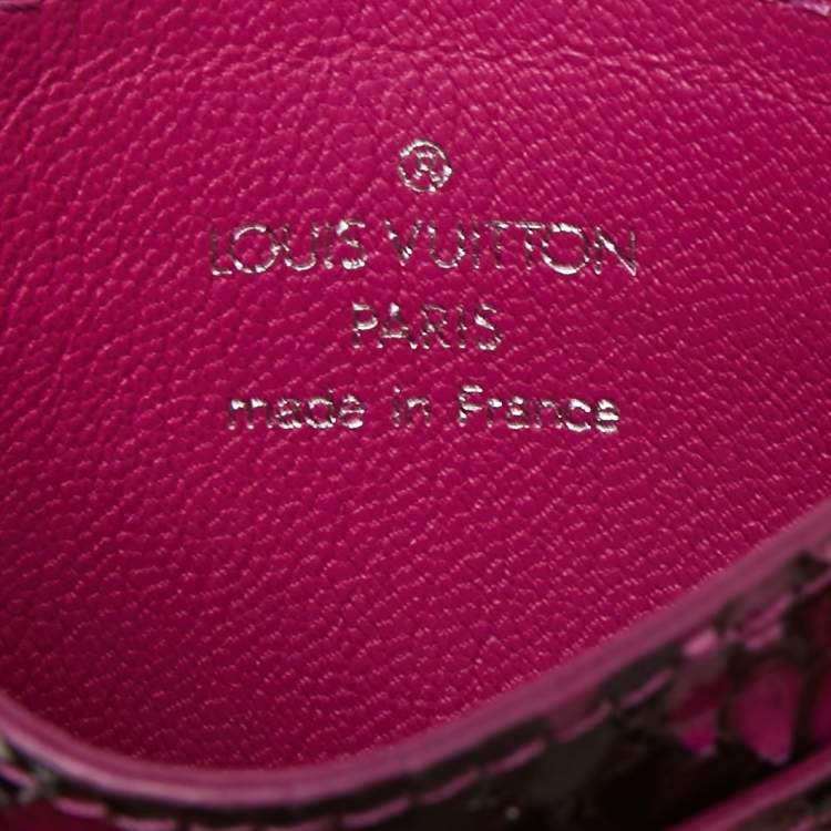 Pre Owned Louis Vuitton Purple/Brown Python Card Holder
