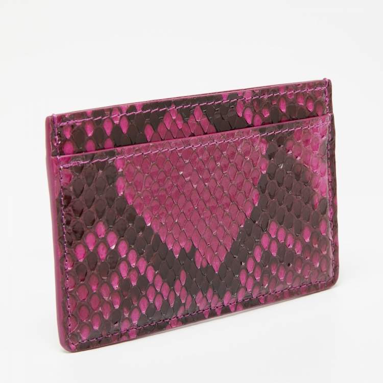 Pre Owned Louis Vuitton Purple/Brown Python Card Holder