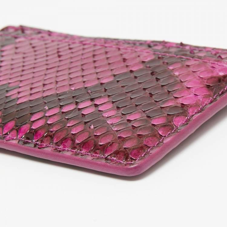 Pre Owned Louis Vuitton Purple/Brown Python Card Holder