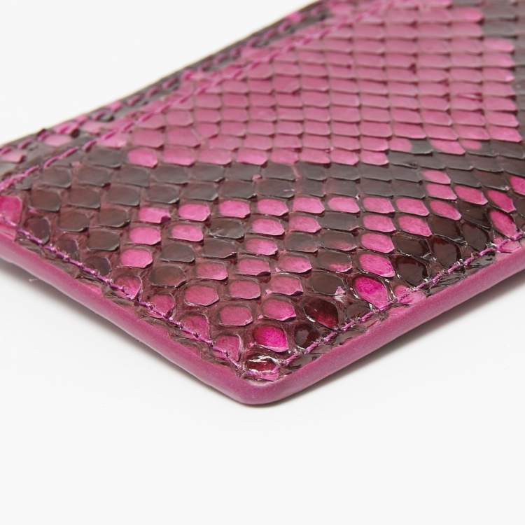 Pre Owned Louis Vuitton Purple/Brown Python Card Holder