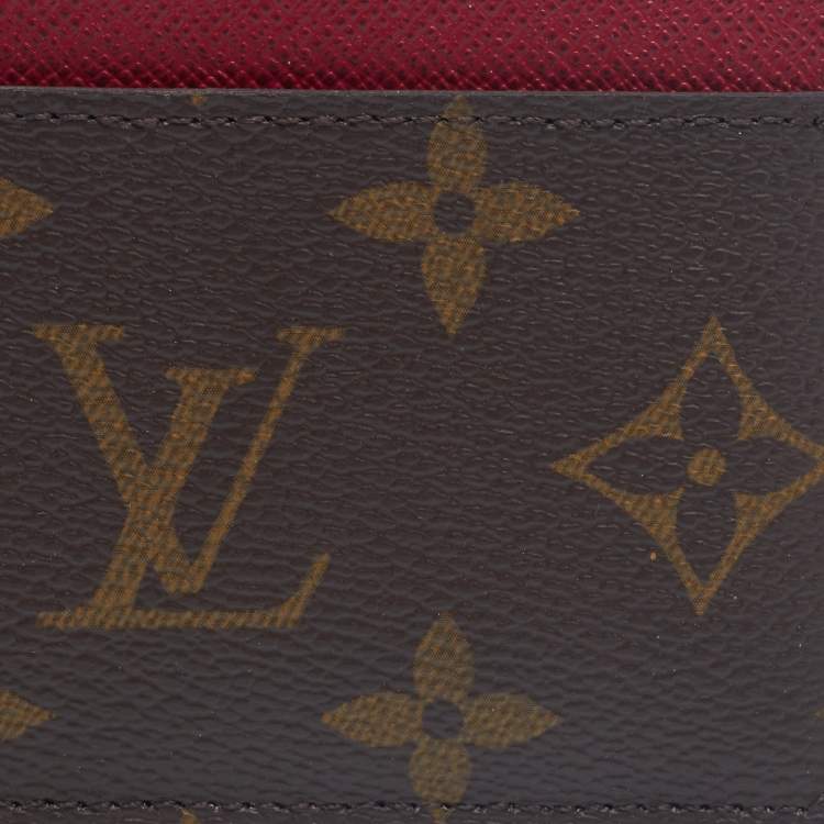 Pre Owned Louis Vuitton Fuchsia Monogram Canvas Card Holder
