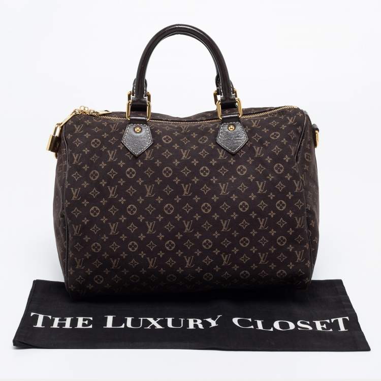 Pre Owned Louis Vuitton Fusain Monogram Idylle Canvas Bandouliere Speedy 30 Bag      