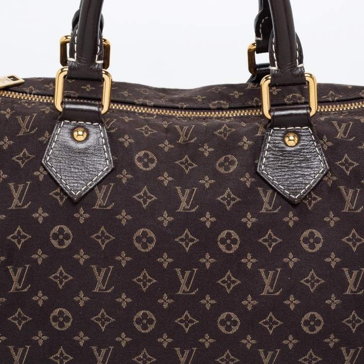 Pre Owned Louis Vuitton Fusain Monogram Idylle Canvas Bandouliere Speedy 30 Bag      