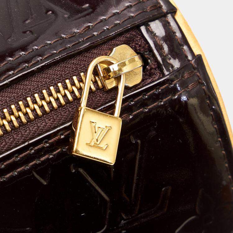 Pre Owned Louis Vuitton Purple Monogram Patent Leather Vernis Bedford Top Handel Bag