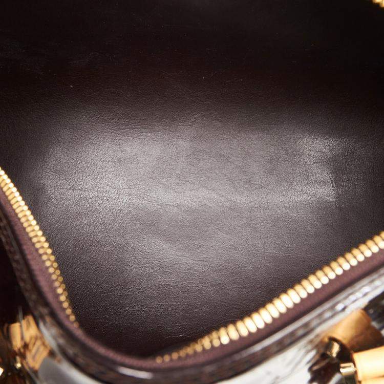 Pre Owned Louis Vuitton Purple Monogram Patent Leather Vernis Bedford Top Handel Bag