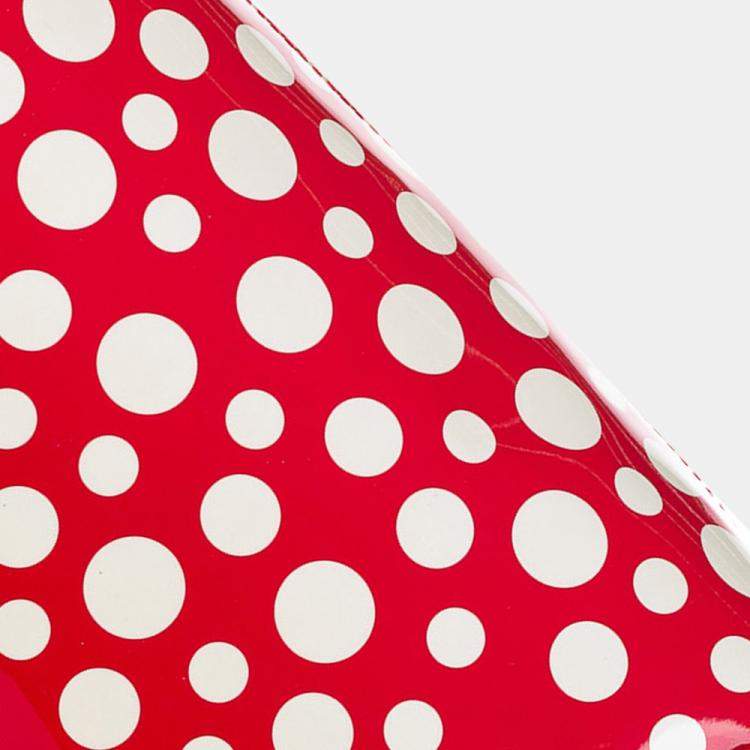 Pre Owned Louis Vuitton Red/Black Nylon Fabric Monogram Lockit Vertical Yayoi Kusama Dots Infinity MM Top Handle Bag